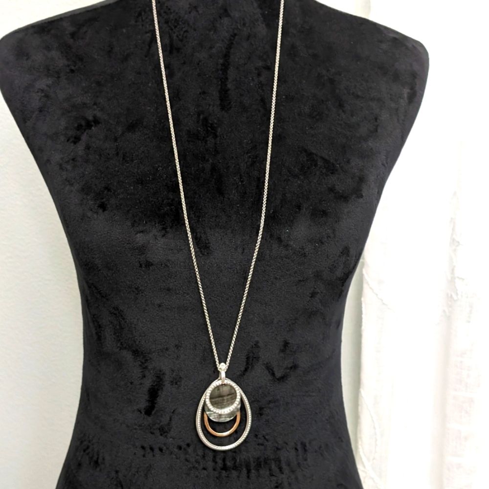 Brighton Neptune's Rings Convertible Necklace With Dust Bag